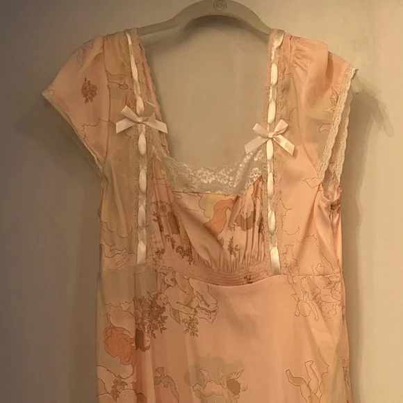 NWT Kimchi Blue | Urban Outfitters Trudy Lace-Trim Floral Midi Dress - Picture 6 of 9